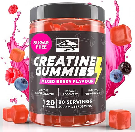 KP Creatine Monohydrate Gummies Mixed Berry for Men & Women, 100% Creatine Mixed Berry Gummies, 5g per Serving + Vegan, Sugar Free, Mixed Berry + Strength, Energy, Muscle & Booty Gain - 120 Count in Pakistan