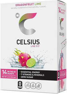 CELSIUS® On-the-Go Powder Sticks Dragonfruit Lime, Essential Energy 2.8 Oz (14 Sticks per Pack) in Pakistan