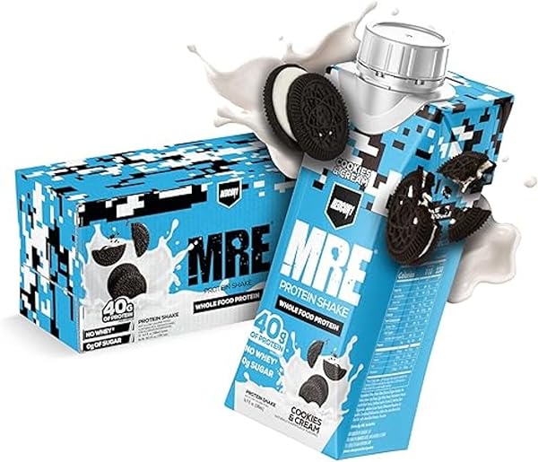 MRE Ready to Drink Protein Shakes, Cookies & Cream - Lactose + Whey Free RTD Protein Made with Real Whole Food Protein Blends - Keto-Friendly and Easy to Digest Nutritional Shake (12 Pack) in Pakistan in Pakistan