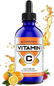 Liquid Vitamin C Drops - VIT C - 99% Pure Ascorbic Acid - for Adults and Kids - Organic, Non-GMO, Vegan - Bioactive Vitamin C Liquid Supplement - Skin Health, Immune Support, Antioxidants - 4oz in Pakistan