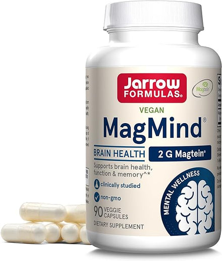 Jarrow Formulas MagMind Brain Health with Magtein (Magnesium L-Threonate), Dietary Supplement for Brain Health, Brain Supplements for Memory Support, 90 Capsules, 30 Day Supply in Pakistan
