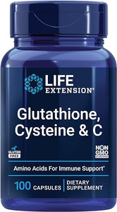 Life Extension Glutathione, Cysteine & C - Antioxidant Supplement with Vitamin C, L-Glutathione Reduced & L-Cysteine - For Liver Health Support & Detox - Gluten Free, Non-GMO - 100 Capsules in Pakistan