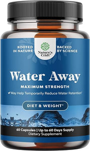 Water Away Pills Maximum Strength - Herbal Diuretic Pills for Water Retention for Fast Acting Bloating Relief for Women and Men - Easy To Take Water Retention Pills for Women and Men - 60 Servings in Pakistan
