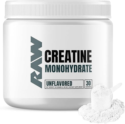 RAW Nutrition Creatine Monohydrate Powder, Unflavored (30 Servings) - Micronized Creatine Monohydrate Supplement for Workout Performance, Build Muscle & Strength - Creatine Powder for Men & Women in Pakistan