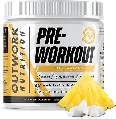 Pre-Workout Powder for Men & Women, Preworkout Supplement with Nootropics, Boost Strength, Mental Focus and Energy, Backed by Science, 226 Gr (Pina Colada) in Pakistan