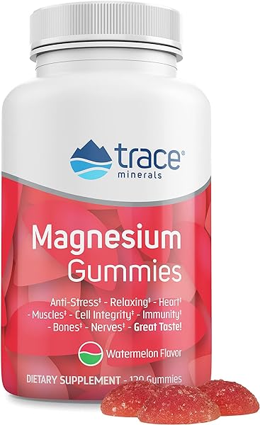 Trace Minerals Magnesium Gummies (120 Ct) Low Sugar | Magnesium Citrate | Natural Sleep Support, Soothes Muscles | Mood & Digestive Support | for Kids & Adults | Watermelon in Pakistan in Pakistan