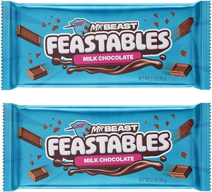Mr. Beast Feastables Milk Chocolate Beast Bars Bundle, New Formula Smoother and Creamier Texture, 2.1 oz (60g), 2 Count Milk Chocolate Feastables Bars in Pakistan