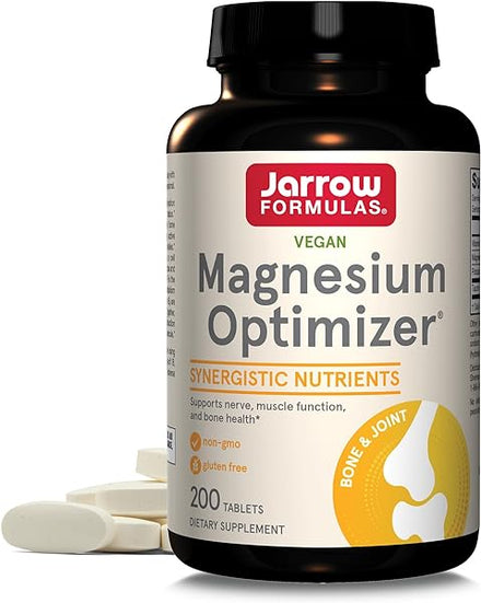 Jarrow Formulas Magnesium Optimizer, Dietary Supplement, Supports Nerve, Muscle Function and Bone Health, 200 Tablets, 100 Day Supply in Pakistan