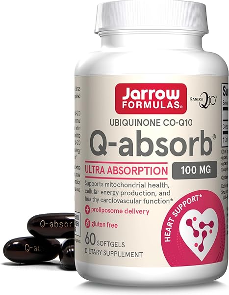 Jarrow Formulas Q-absorb Co-Q10 100 mg, Dietary Supplement, Antioxidant Support for Mitochondrial Health, Cellular Energy Production and Cardiovascular Health, 60 Softgels, 60 Day Supply in Pakistan in Pakistan
