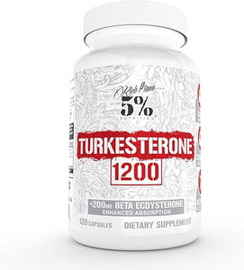 5% Nutrition Turkesterone 1200 mg + 200mg Ecdysterone | Max Purity & Absorption | Complexed with Astragin, Cyclodextrin & Naringin | 120 Capsules (1 Month Supply) in Pakistan