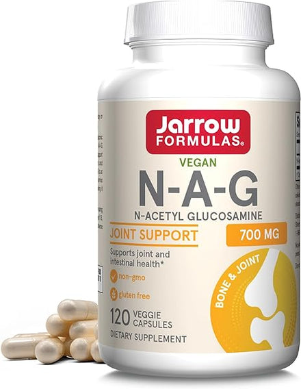 Jarrow Formulas N-A-G 700 mg, N-Acetyl Glucosamine, Acetylated Form of Glucosamine for Bone and Joint Support, 120 Veggie Capsules, Up to 120 Servings in Pakistan