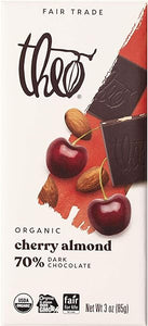 Chocolate Cherry Almond Organic Dark Chocolate Bar, 70% Cacao, 12 Pack | Vegan, Fair Trade in Pakistan