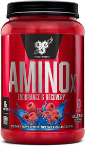 Amino X Muscle Recovery & Endurance Powder with BCAAs, Intra Workout Support, 10 Grams of Amino Acids, Keto Friendly, Caffeine Free, Flavor: Blue Raz, 70 Servings (Packaging May Vary) in Pakistan