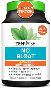 NO BLØAT - Probiotics for Digestive Health with Ginger, Dandelion, and Cinnamon, Digestive Enzymes for Gas and Bloating Relief for Women and Men - Water Retention Pills - 100 Count in Pakistan