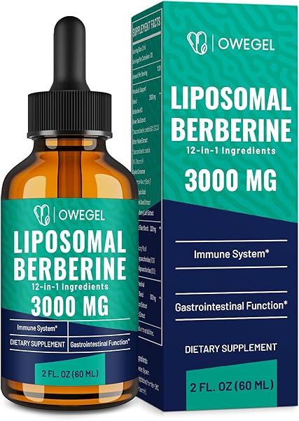 Berberine HCL Supplement 3000mg - Highly Absorbable Liposomal Berberine Liquid Drops - 12 in 1 Natural Ingredients - AMPK Activator - Supports Digestive - 2 Fl Oz in Pakistan in Pakistan