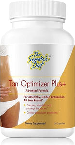 Tan Optimizer Plus+ Tanning Supplement - Antioxidant-Rich Formula with Beta Carotene, Copper, Lycopene, L-Tyrosine, Collagen & Vitamin Blend for Enhanced Tan & Skin Health in Pakistan