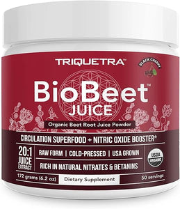 BioBeet® Beet Juice (Black Cherry Flavor) Max Strength 20x High Concentration than Beet Root Powder – Organic, Cold-Pressed, USA Grown, Raw Form – Nitric Oxide, Circulation Support (50 Servings) in Pakistan