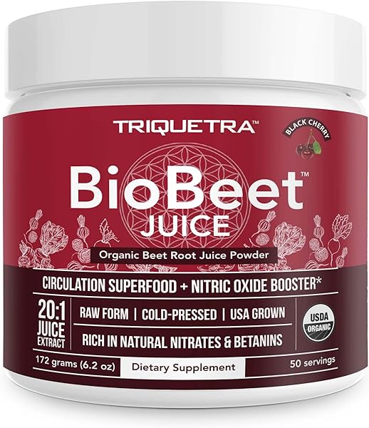 BioBeet® Beet Juice (Black Cherry Flavor) Max Strength 20x High Concentration than Beet Root Powder – Organic, Cold-Pressed, USA Grown, Raw Form – Nitric Oxide, Circulation Support (50 Servings) in Pakistan in Pakistan