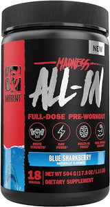 Madness All-in | Full Dosed Pre-Workout - Blue Sharkberry - 18 Serving - 504 g (17.8oz) in Pakistan