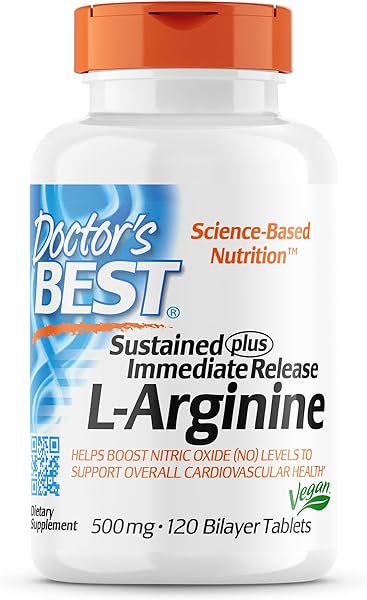 Sustained Plus Immediate Release L-Arginine, Non-GMO, Vegan, Gluten & Soy Free, 500 mg, Tablet, 120 Count in Pakistan