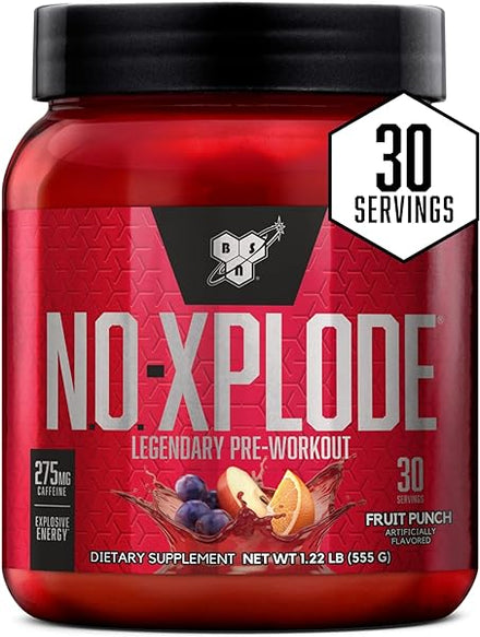 N.O.-XPLODE Pre Workout Powder, Energy Supplement for Men and Women with Creatine and Beta-Alanine, Flavor: Fruit Punch, 30 Servings in Pakistan