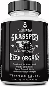 Grass Fed Beef Organ Supplement, Supports Whole Body Wellness with Proprietary Blend of Liver, Heart, Kidney, Pancreas, Spleen, Freeze-Dried Beef, Non-GMO, 180 Capsules in Pakistan