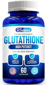 We Like Vitamins Glutathione 500mg Per Serving | Manufactured in USA | 60 Glutathione Capsules | Highly Bioavailable Reduced Glutathione Supplement | Organic L-Glutathione Supplement for Antioxidant in Pakistan