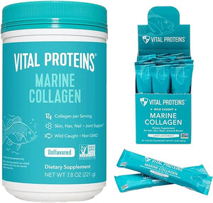 Marine Collagen Peptides Powder Supplement 7.8 oz Canister + Stick Packs (10 g) (Box of 20) in Pakistan