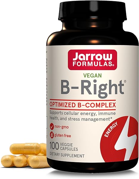 Jarrow Formulas B-Right Optimized B-Complex, Dietary Supplement for Cellular Energy, Immune Health and Stress Management Support, 100 Veggie Capsules, 100 Day Supply in Pakistan in Pakistan