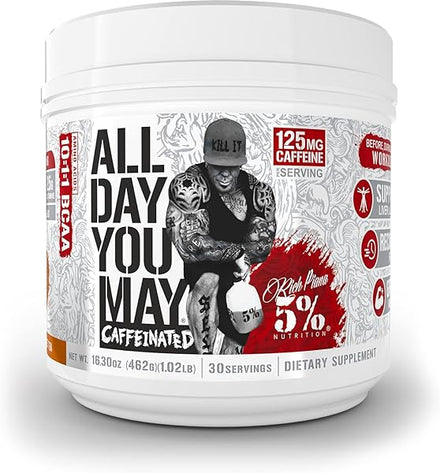 Rich Piana AllDayYouMay Caffeinated BCAA Energy Powder | Premium Pre Workout Amino Energy & Electrolytes | Hydration, Endurance & Recovery | 16.3 oz, 30 Servings (Southern Sweet Tea) in Pakistan