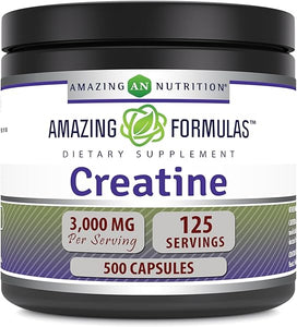 Amazing Formulas Creatine 3000Mg Per Serving 500 Capsules Supplement | Non-GMO | Gluten Free | Made in USA in Pakistan