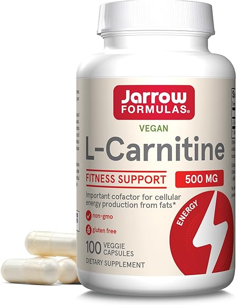 Jarrow Formulas L-Carnitine 500 mg, Dietary Supplement, Support for Cellular Energy Production, 100 Veggie Capsules, 100 Day Supply in Pakistan in Pakistan