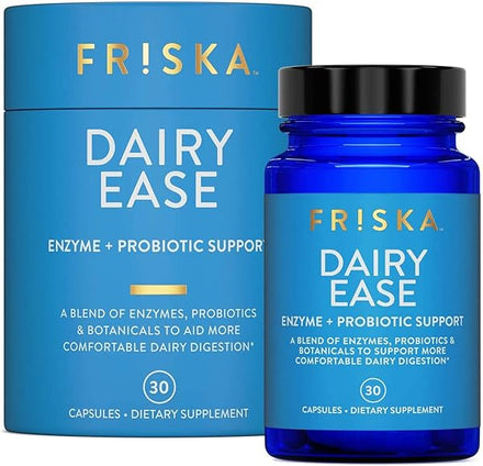 FRISKA Dairy Ease | Digestive Enzymes and Probiotics Supplement | Promotes Better Digestion | Natural Lactose Intolerance Relief & Support | 30 Capsules in Pakistan