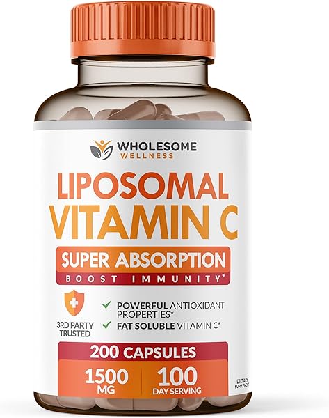 Liposomal Vitamin C Capsules (200 Pills 1500mg Buffered) High Absorption VIT C, Immune System & Collagen Booster, High Dose Fat Soluble Immunity Support Ascorbic Acid Supplement, Natural Vegan in Pakistan in Pakistan