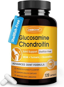 Glucosamine Chondroitin with MSM & Turmeric Joint Support Supplement, Glucosamine Sulfate with Boswellia for Joint Health & Relief Nutritional Supplements, 120 Capsules in Pakistan