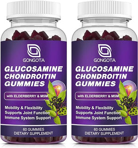Glucosamine Chondroitin Gummies - 2- Pack, Extra Strength 1500mg Glucosamine with MSM & Elderberry, Joint Support Supplement, Best Cartilage & Immune Support Supplement for Men and Women - 120 count in Pakistan