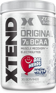 XTEND Original BCAA Powder Airheads White Mystery | ZERO CARB, ZERO SUGAR - Post Workout Muscle Recovery Drink with Amino Acids - 7g BCAAs for Men & Women | 30 Servings in Pakistan