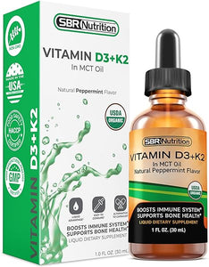 MAX Absorption, Vitamin D3 + K2 (MK-7) Liquid Drops with MCT Oil, Peppermint Flavor, Helps Support Strong Bones and Healthy Heart in Pakistan