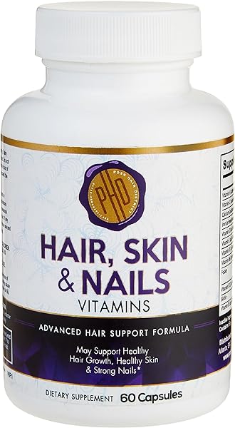 PHD Vegan Hair Skin and Nail Vitamins Infused with Biotin and Natural Extracts for Adults, 60 Ct Vegetable Capsules in Pakistan