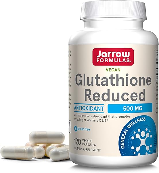 Glutathione Reduced 500 mg - 120 Veggie Capsules - Intracellular Antioxidant - Quality Glutathione Supplements - Supports Recycling of Vitamins C & E - Non-GMO - Gluten Free - Vegan in Pakistan in Pakistan