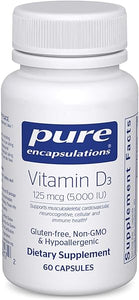 Pure Encapsulations Vitamin D3 125 mcg (5,000 IU) - Supplement to Support Bone, Joint, Breast, Heart, Colon, and Immune Health* - with Vitamin D - 60 Capsules in Pakistan