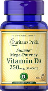 Vitamin D3 10000 IU Bolsters Health Immune System Support and Healthy Bones & Teeth Softgels, Yellow, 100 Count in Pakistan