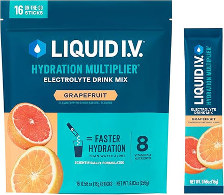 Liquid I.V.® Hydration Multiplier® - Grapefruit - Hydration Powder Packets | Electrolyte Powder Drink Mix | Convenient Single-Serving Sticks | Non-GMO | 16 Servings (Pack of 1) in Pakistan