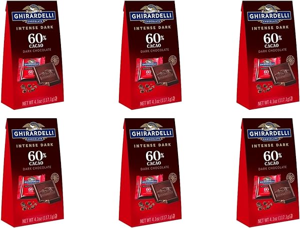 GHIRARDELLI Intense Dark Chocolate Squares, 60% Cacao, 4.1 Oz Bag (Pack of 6) in Pakistan in Pakistan