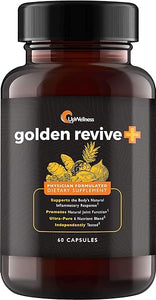 UpWellness Golden Revive + Joint Support with Quercetin, Magnesium, and Turmeric - 60 Capsules - 6 Active Ingredients for Joint and Muscle Care - Physician Formulated in Pakistan