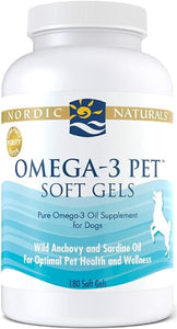 Omega-3 Pet, Unflavored - 180 Soft Gels - 330 mg - Fish Oil for Dogs with EPA & DHA - Promotes Heart, Skin, Coat, Joint, & Immune Health in Pakistan