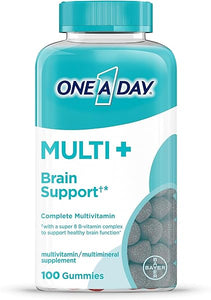 ONE A DAY Multi+ Brain Support Gummies, Multivitamin Gummies for Men & Women with Boost of Brain Support with Super 8 B Vitamin Complex, 100 Count in Pakistan