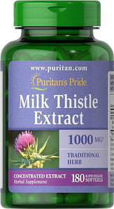 Milk Thistle 4:1 Extract 1000 Mg (Silymarin) Softgels,for Liver Support ,180 Count in Pakistan