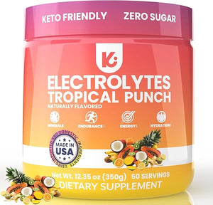 Keppi Keto Electrolytes Powder No Sugar | Sugar Free Electrolytes | Made in USA | Advanced Hydration, Performance & Recovery | Delicious Tropical Flavor | Mixes Easily No Clumps in Pakistan