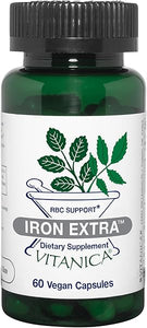 Iron Extra, Iron Supplement Enhanced Absorption with Vitamin C 500mg, Methylfolate 400mcg, B12 Vitamin 500mcg, Calcium, Yellow Dock, Dandelion Root & Nettle Leaf Extract, Vegan, 60 Capsules in Pakistan